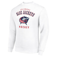 Columbus Blue Jackets Men's Starter Team Logo Fleece Pullover Sweatshirt - White | US 202601599