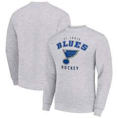 St. Louis Blues Men's Starter Team Logo Fleece Pullover Sweatshirt - Heather Gray | US 202601602