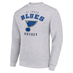 St. Louis Blues Men's Starter Team Logo Fleece Pullover Sweatshirt - Heather Gray | US 202601602