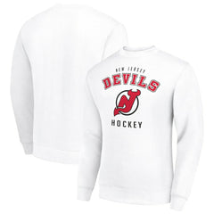 New Jersey Devils Men's Starter Team Logo Fleece Pullover Sweatshirt - White | US 202601632