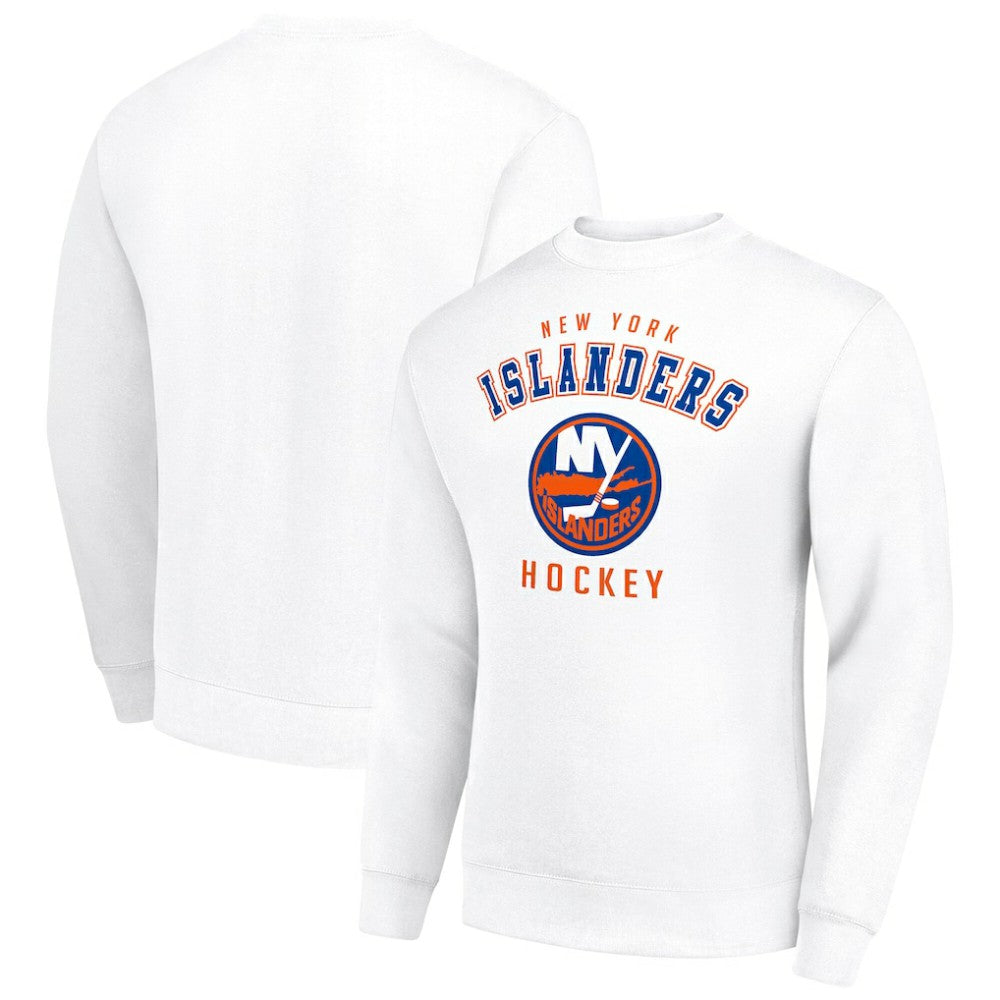 New York Islanders Men's Starter Team Logo Fleece Pullover Sweatshirt - White | US 202601634