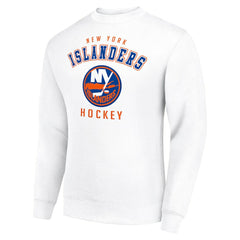 New York Islanders Men's Starter Team Logo Fleece Pullover Sweatshirt - White | US 202601634