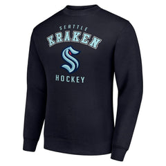 Seattle Kraken Men's Starter Team Logo Fleece Pullover Sweatshirt - Navy | US 202601635