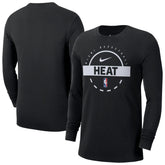 Miami Heat Authentic Long Sleeve Practice T-Shirt Black - Nike