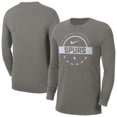 San Antonio Spurs Authentic Long Sleeve Practice T-Shirt Charcoal - Nike