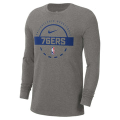 Philadelphia 76ers Authentic Long Sleeve Practice T-Shirt Charcoal - Nike