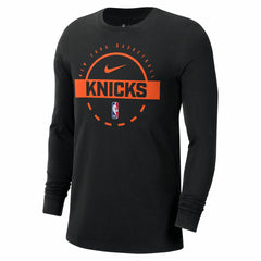 New York Knicks Authentic Long Sleeve Practice T-Shirt Black - Nike