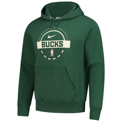 Milwaukee Bucks 2025/26 Authentic Practice Club Pullover Hoodie Hunter Green - Nike