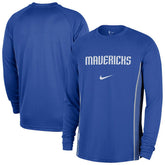 Dallas Mavericks 2025/26 Authentic Pre-Game Legend Dri-FIT Long Sleeve Shooting Shirt Blue - Nike