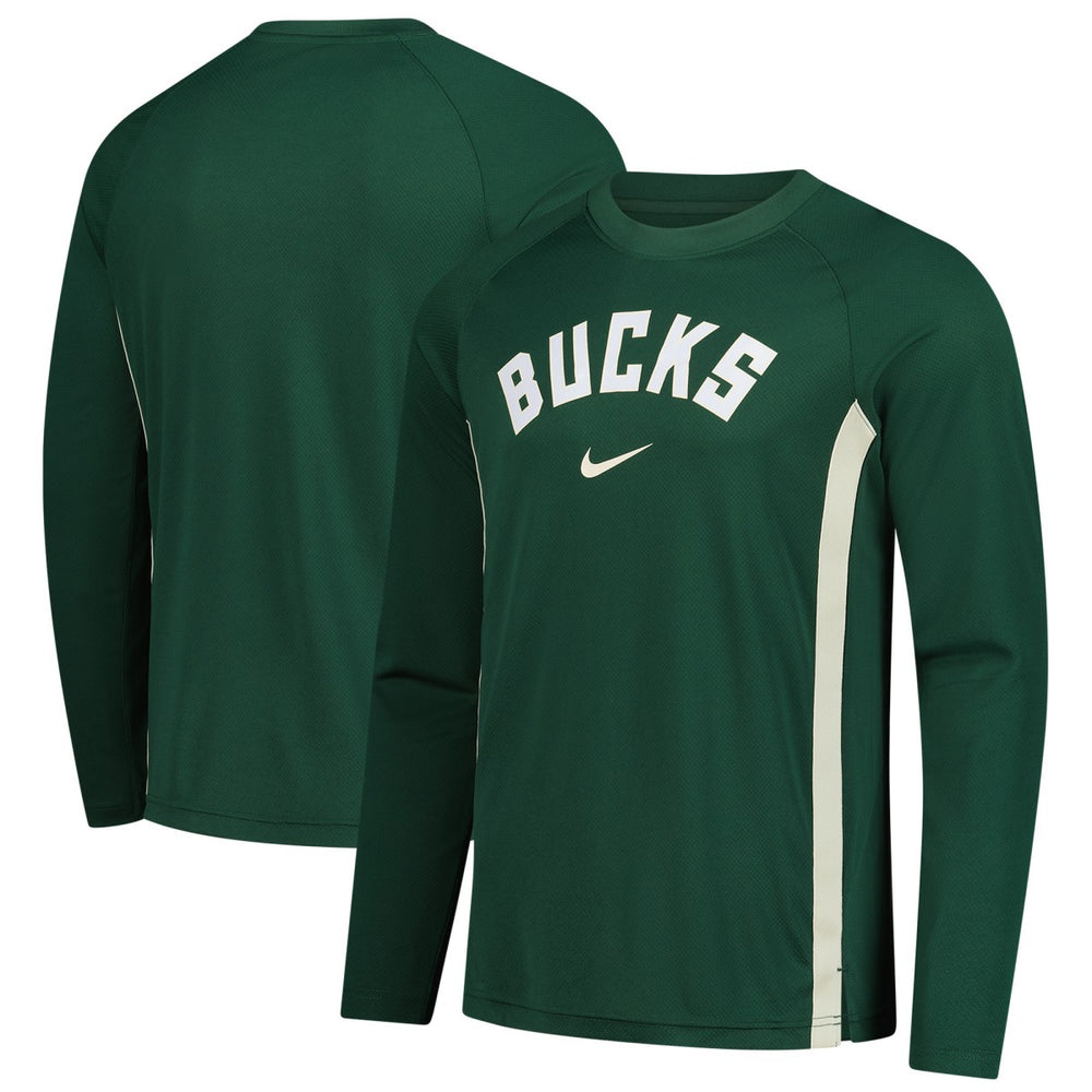 Milwaukee Bucks 2025/26 Authentic Pre-Game Legend Dri-FIT Long Sleeve Shooting Shirt Hunter Green - Nike