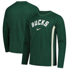 Milwaukee Bucks 2025/26 Authentic Pre-Game Legend Dri-FIT Long Sleeve Shooting Shirt Hunter Green - Nike
