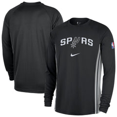 San Antonio Spurs 2025/26 Authentic Pre-Game Legend Dri-FIT Long Sleeve Shooting Shirt Black - Nike