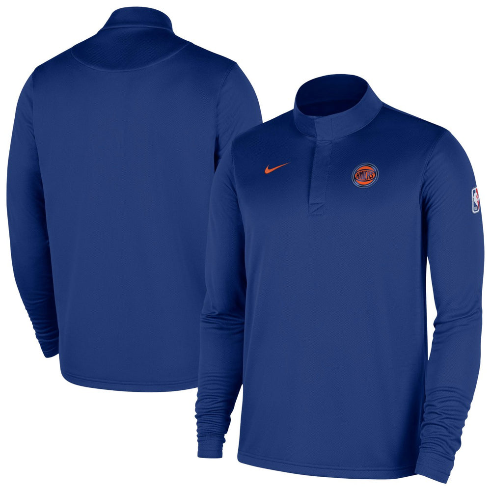 New York Knicks 2025/26 Authentic Coaches Quarter-Zip Dri-Fit Top Blue - Nike