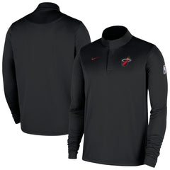 Miami Heat 2025/26 Authentic Coaches Quarter-Zip Dri-Fit Top Black - Nike