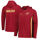 Cleveland Cavaliers Authentic On Court Zone Quarter-Zip Dri-FIT Hoodie Jacket Wine - Nike