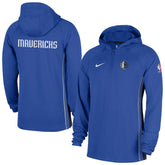 Dallas Mavericks Authentic On Court Zone Quarter-Zip Dri-FIT Hoodie Jacket Royal - Nike