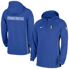 Dallas Mavericks Authentic On Court Zone Quarter-Zip Dri-FIT Hoodie Jacket Royal - Nike