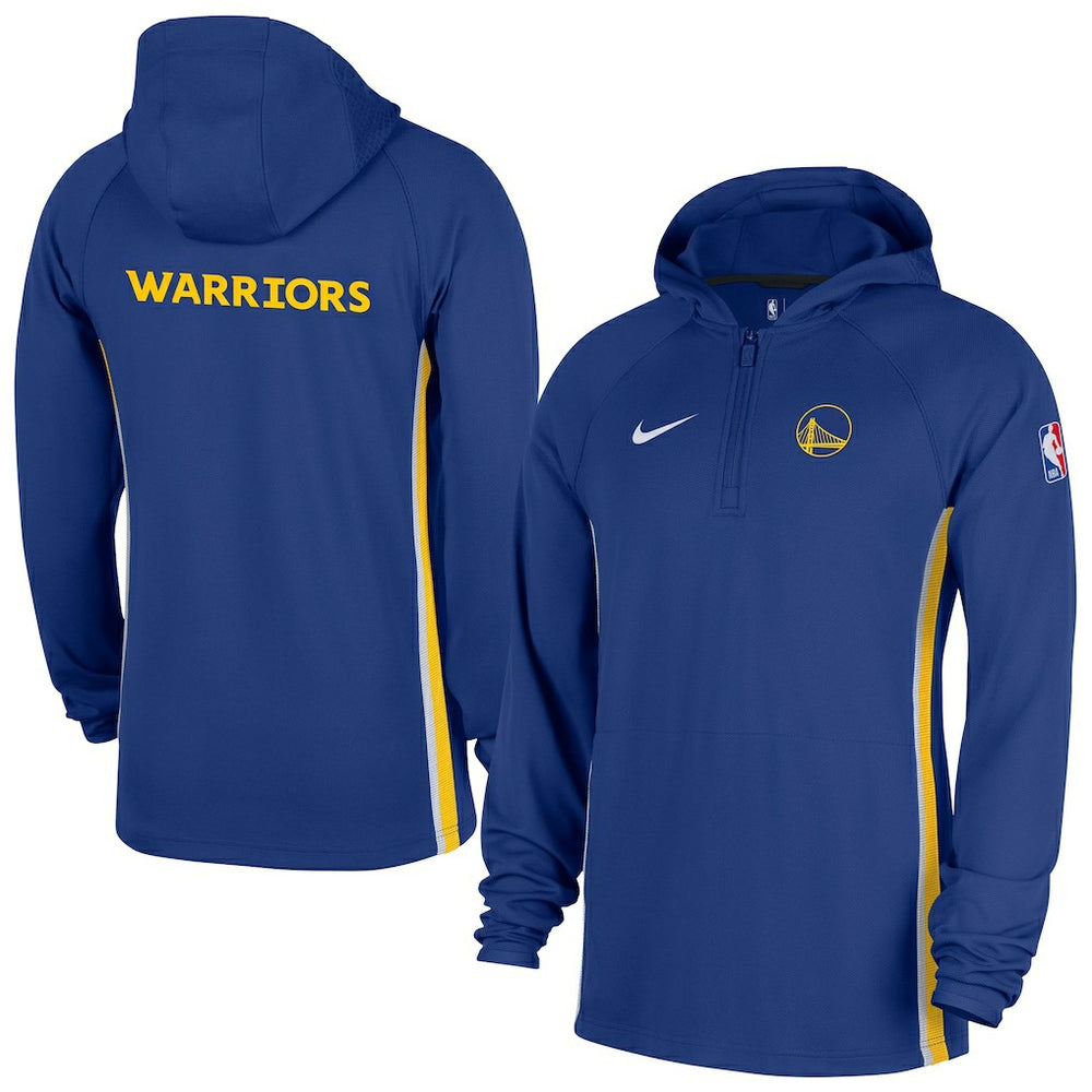 Golden State Warriors Authentic On Court Zone Quarter-Zip Dri-FIT Hoodie Jacket Blue - Nike