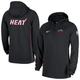 Miami Heat Authentic On Court Zone Quarter-Zip Dri-FIT Hoodie Jacket Black - Nike