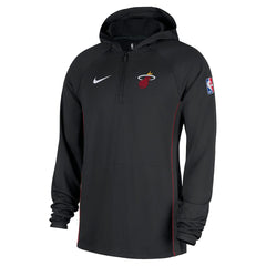 Miami Heat Authentic On Court Zone Quarter-Zip Dri-FIT Hoodie Jacket Black - Nike