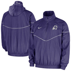 Phoenix Suns Courtside Windrunner Woven Half-Zip Hooded Jacket Purple - Nike