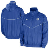 Dallas Mavericks Courtside Windrunner Woven Half-Zip Hooded Jacket Blue - Nike