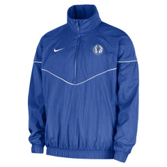 Dallas Mavericks Courtside Windrunner Woven Half-Zip Hooded Jacket Blue - Nike