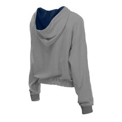 Boston Red Sox New Era Women's Reversed Out French Terry Quarter-Zip Banded Crop Hoodie - Heather Gray Hoodies