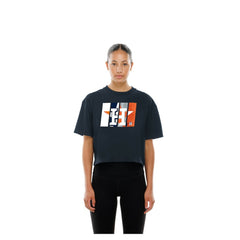 Houston Astros New Era Women's Boxy Foil Logo T-Shirt - Navy T-shirts