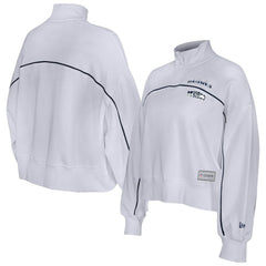 New Era Seattle Seahawks Female Adult White Functional Fandom Quarter-Zip Sweatshirt