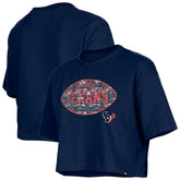 Houston Texans New Era Girl's Flip Sequin Boxy T-Shirt - Navy T-shirts