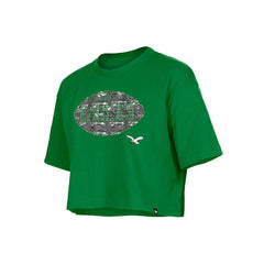 Philadelphia Eagles New Era Girl's Flip Sequin Boxy T-Shirt - Kelly Green T-shirts