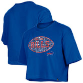 Buffalo Bills New Era Girl's Flip Sequin Boxy T-Shirt - Royal T-shirts