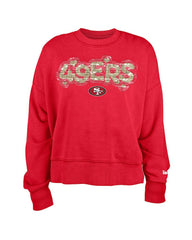 San Francisco 49ers New Era Girl's Flip Sequin Sweatshirt - Scarlet Sweatshirts