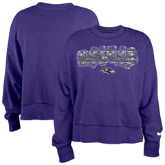 Baltimore Ravens New Era Girl's Flip Sequin Sweatshirt - Purple Sweatshirts
