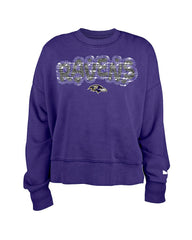Baltimore Ravens New Era Girl's Flip Sequin Sweatshirt - Purple Sweatshirts