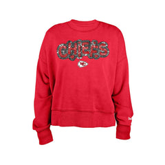 Kansas City Chiefs New Era Girl's Flip Sequin Sweatshirt - Red Sweatshirts
