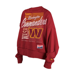 Washington Commanders New Era Women's Oversized Throwback Mineral Wash Crew Neck Sweatshirt - Black Sweatshirts
