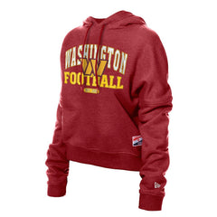 Washington Commanders New Era Women's Throwback Boxy Hoodie Sweatshirt - Burgundy Hoodies