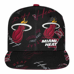 Miami Heat Outerstuff Youth Street Hooper Allover Print Snapback Hat Black