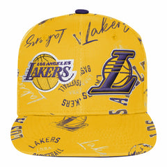 Los Angeles Lakers Outerstuff Youth Street Hooper Allover Print Snapback Hat Gold