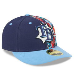 Tampa Bay Rays New Era 2025 MLB Diamond Hero Edition Low Profile 59FIFTY Fitted Hat - Navy/Light Blue Hats