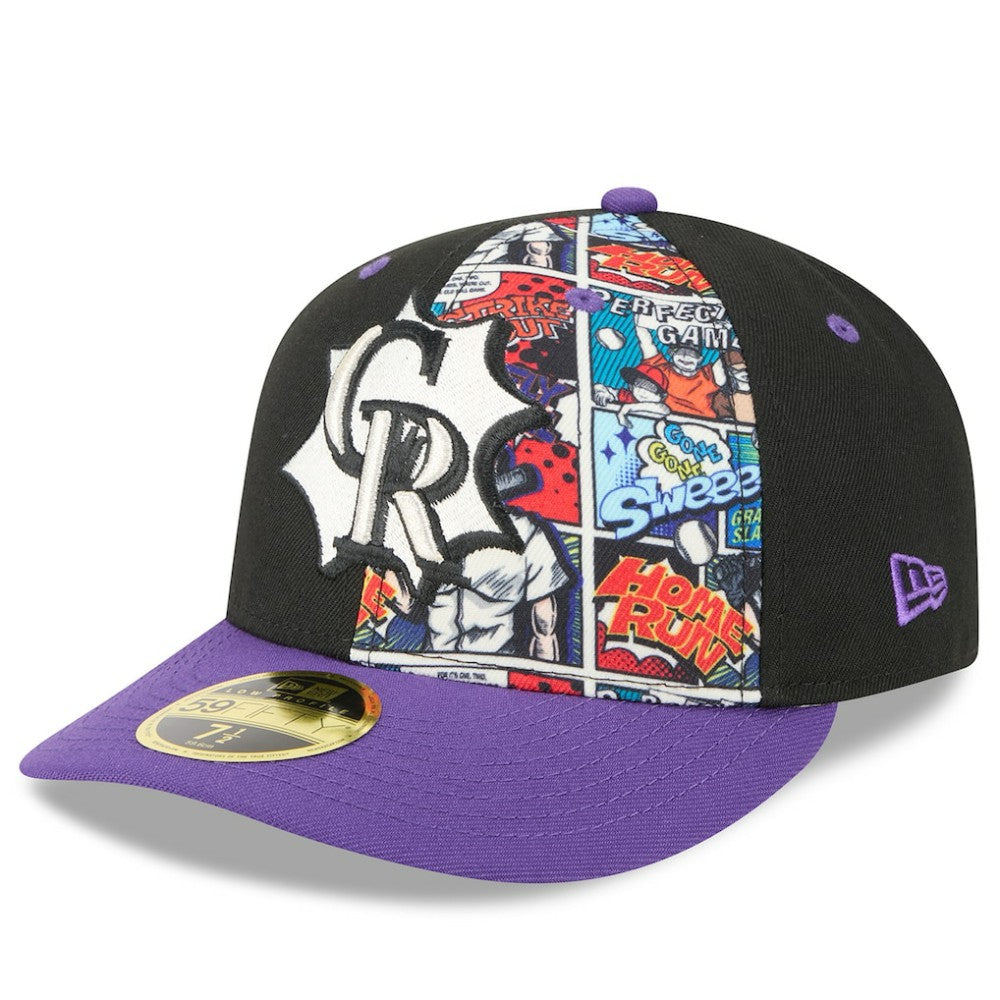 Colorado Rockies New Era 2025 MLB Diamond Hero Edition Low Profile 59FIFTY Fitted Hat - Black/Purple Hats