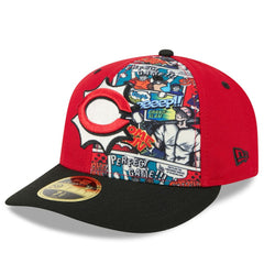 Cincinnati Reds New Era 2025 MLB Diamond Hero Edition Low Profile 59FIFTY Fitted Hat - Red/Black Hats