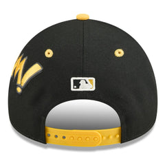 Pittsburgh Pirates New Era 2025 MLB Diamond Hero Edition A-Frame 9FORTY Adjustable Hat - Black/Gold Hats