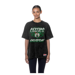 Boston Celtics Women's Throwback Mineral Wash Oversized T-Shirt Black - New Era