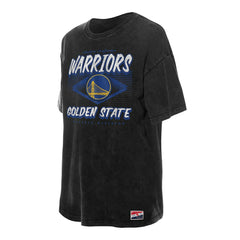 Golden State Warriors Women's Throwback Mineral Wash Oversized T-Shirt Black - New Era
