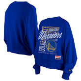 Golden State Warriors Women's Boxy Throwback Mineral Wash Sweatshirt Royal - New Era