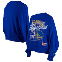 Golden State Warriors Women's Boxy Throwback Mineral Wash Sweatshirt Royal - New Era