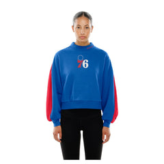 Philadelphia 76ers Women's Sport Night Balloon Sleeves Sweatshirt Royal - New Era